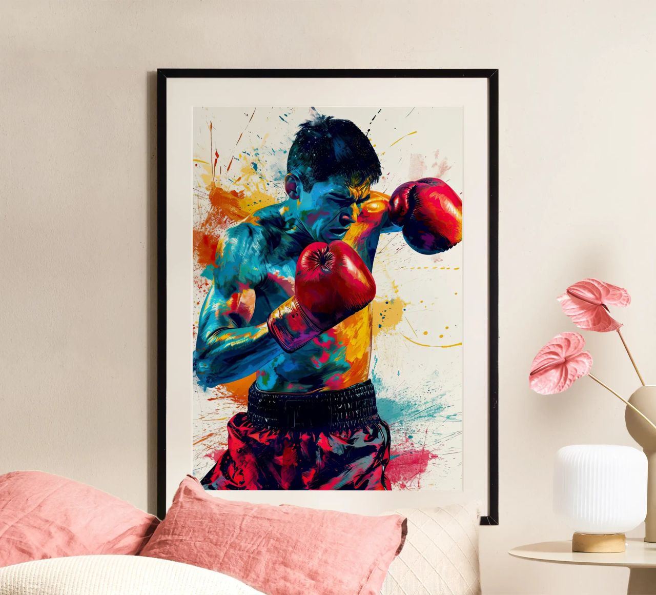 Boxer sport art poster by Justyna Jaszke JBJart