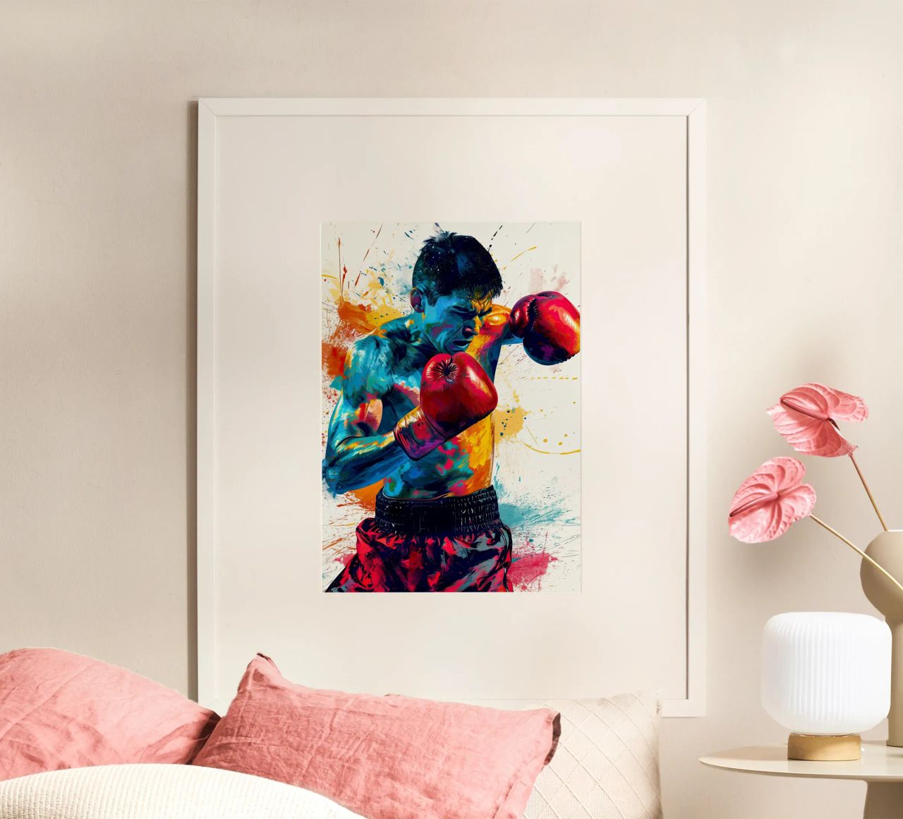 Boxer sport art poster by Justyna Jaszke JBJart