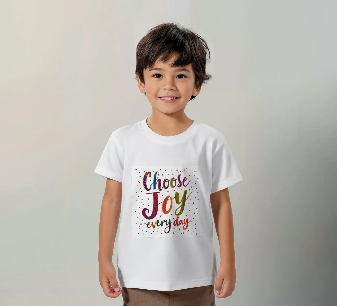 Kies vreugde kinder t-shirt van inspirational quote