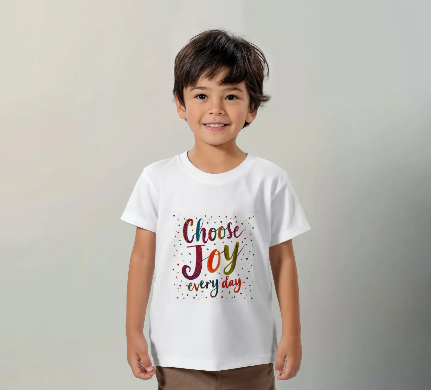 Kies vreugde kinder t-shirt van inspirational quote