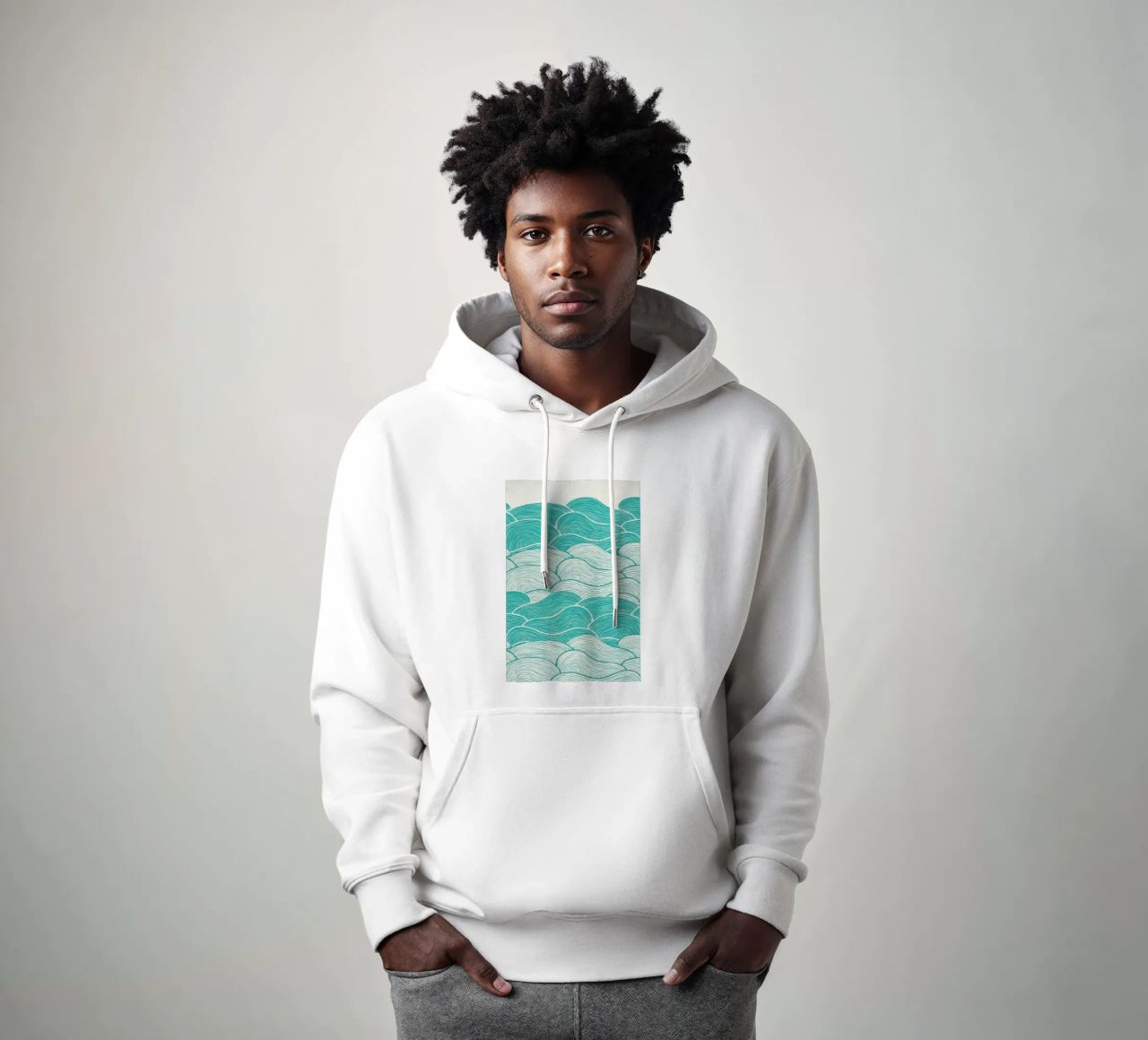 The Calm And Stormy Seas felpa con cappuccio da Pom Graphic Design