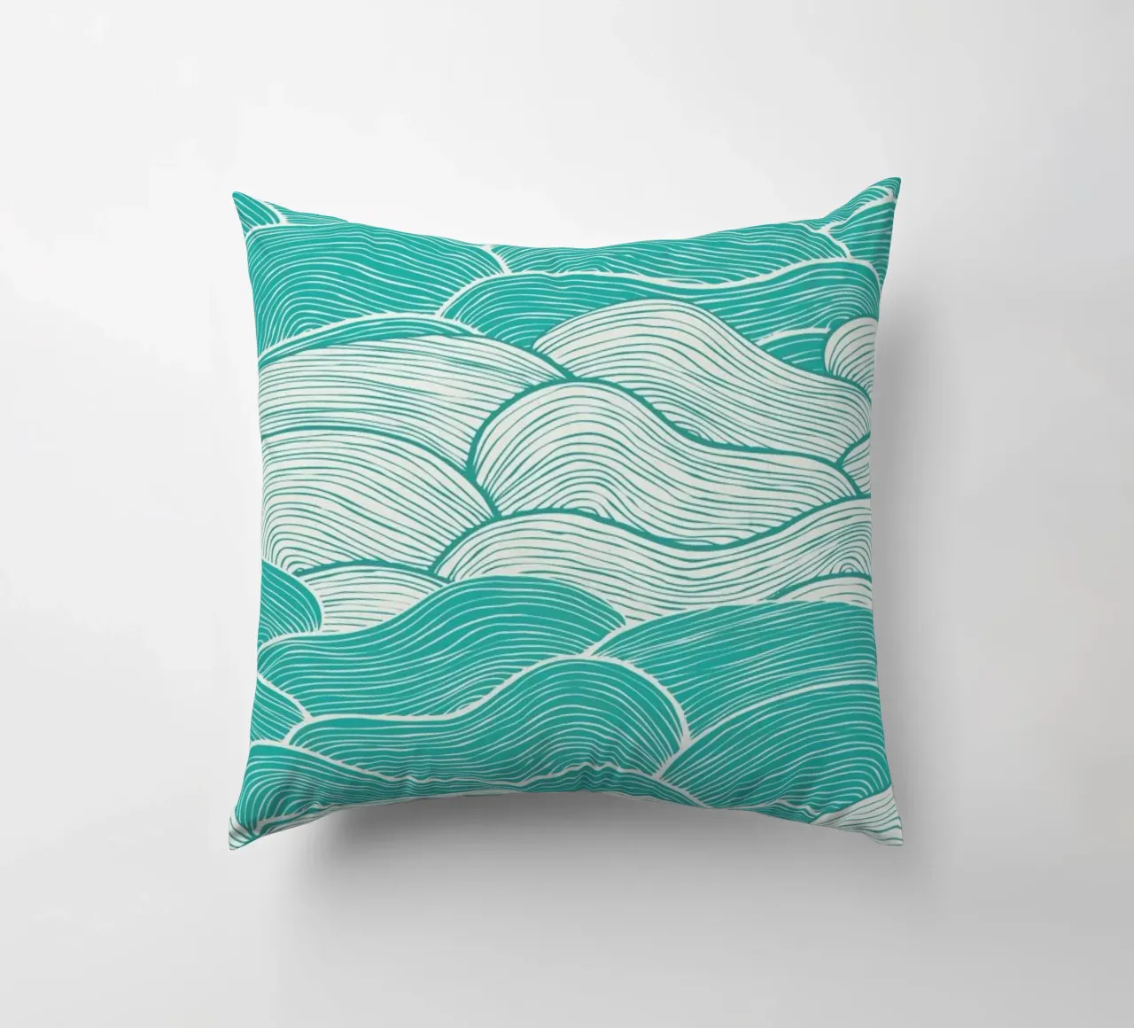 The Calm And Stormy Seas cuscino da Pom Graphic Design