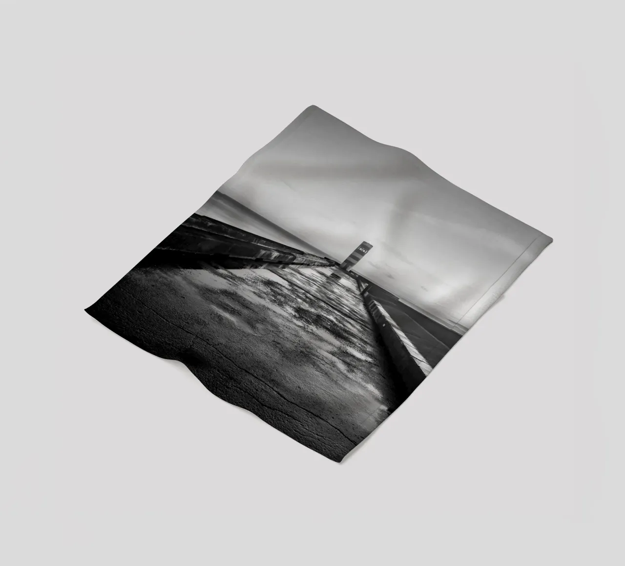 Footbridge to the lighthouse fleece blanket by Carinaprint