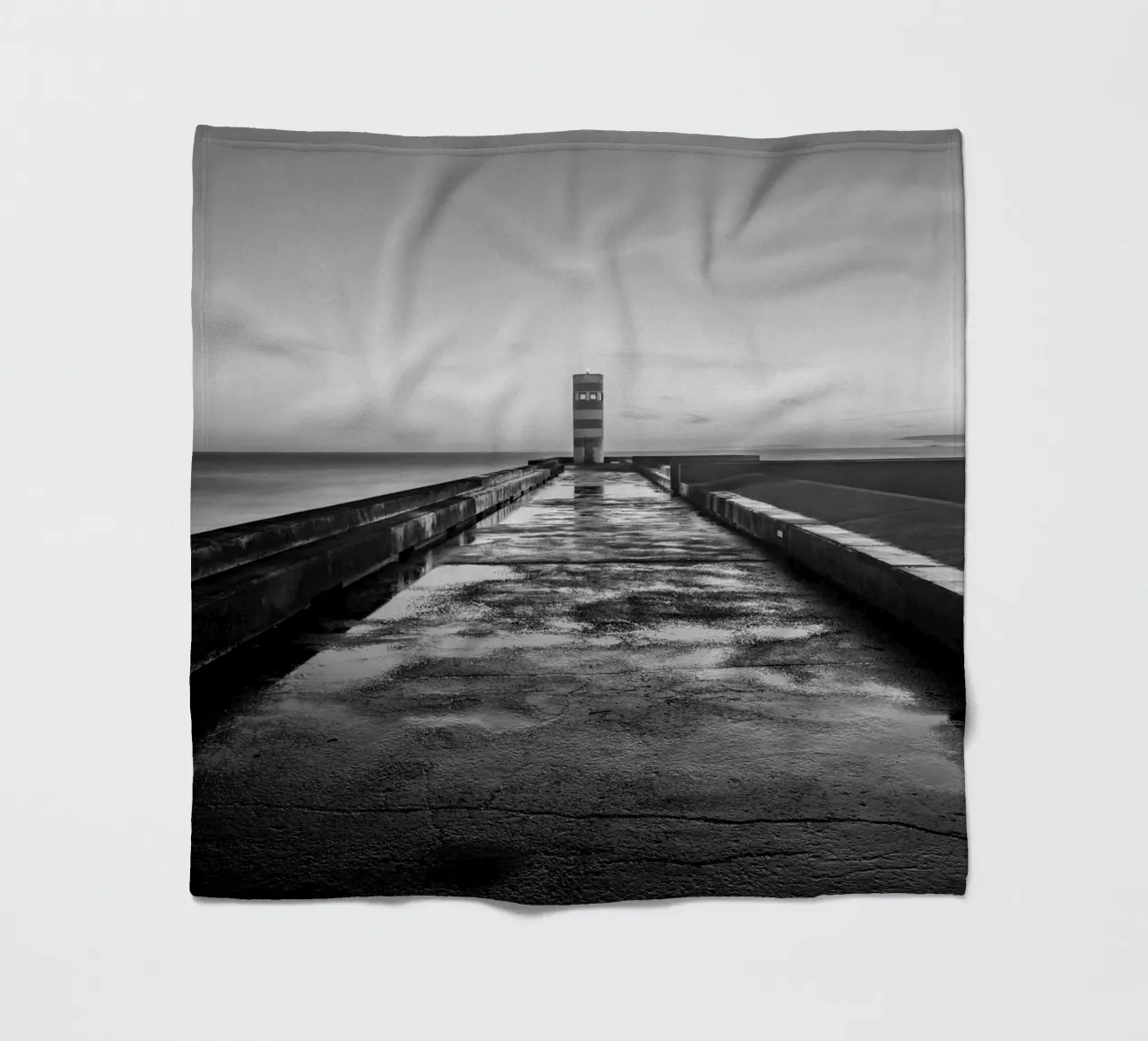 Footbridge to the lighthouse fleece blanket by Carinaprint