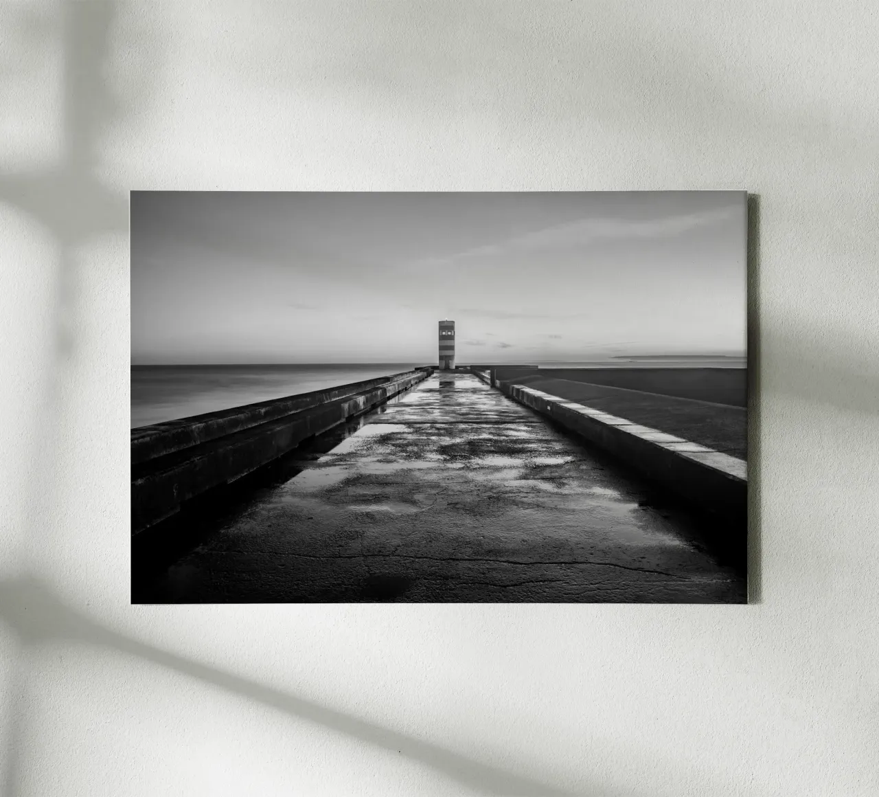 Footbridge to the lighthouse canvas with Floater frame by Carinaprint