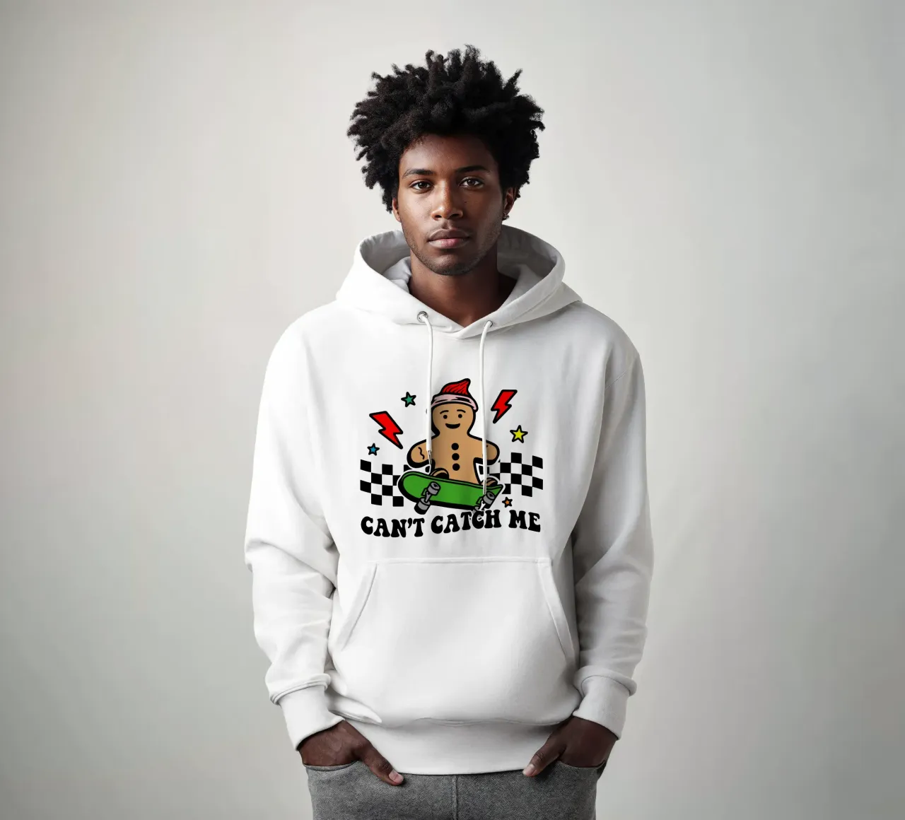 pan di zenzero cantach me regalo di Natale art design felpa con cappuccio da onefeelshop
