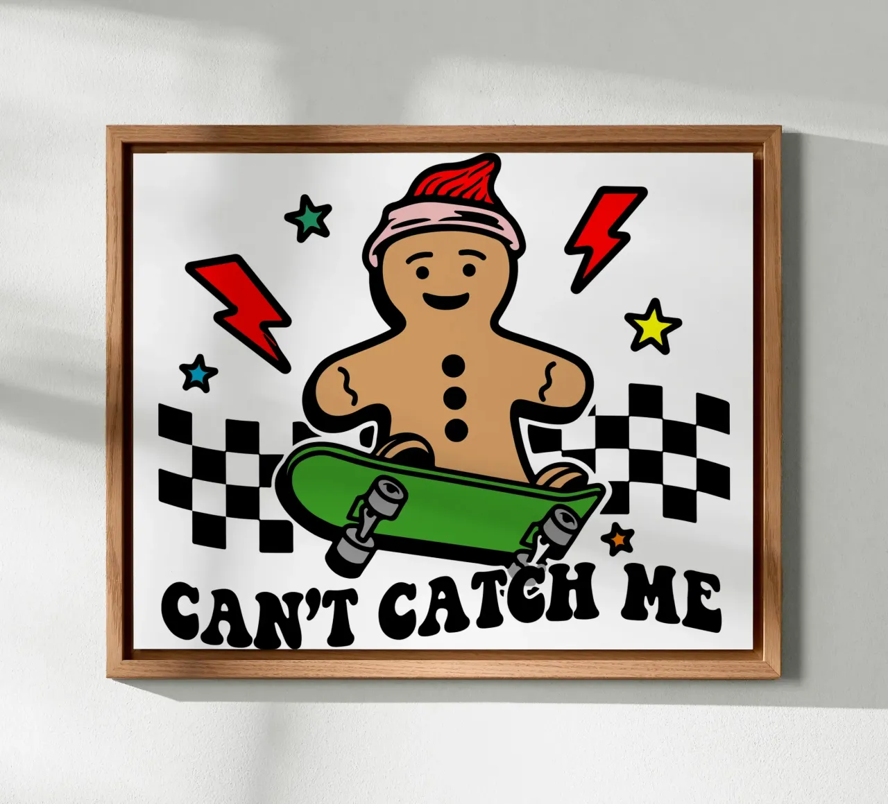 Lebkuchen kann nicht cach mich Weihnachtsgeschenk Kunst Design Alu-Dibond von onefeelshop