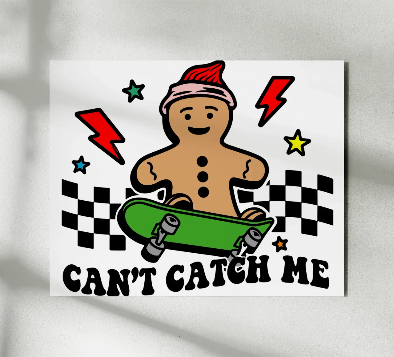 Lebkuchen kann nicht cach mich Weihnachtsgeschenk Kunst Design Alu-Dibond von onefeelshop
