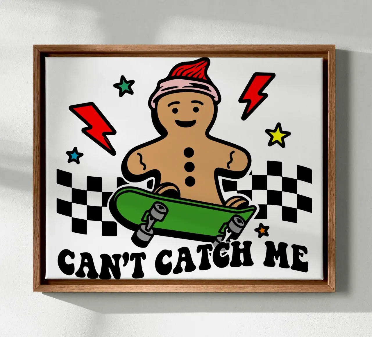 peperkoek cant cach me kerstcadeau kunst ontwerp canvas van onefeelshop