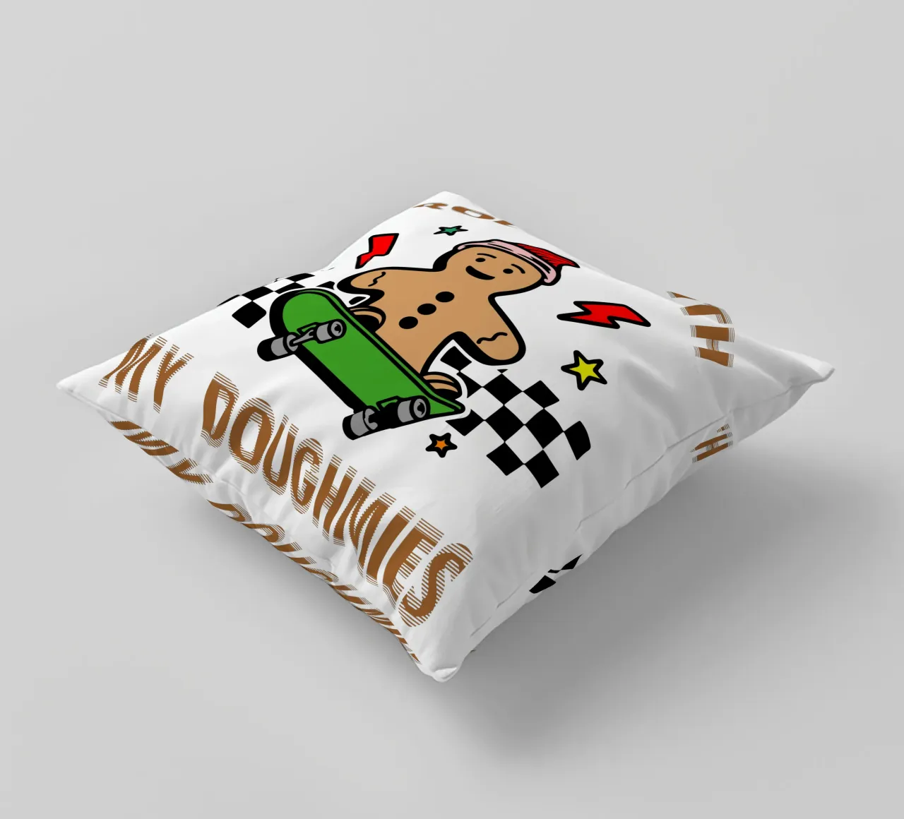 pan di zenzero rollin my doughmies regalo di Natale art design cuscino da onefeelshop