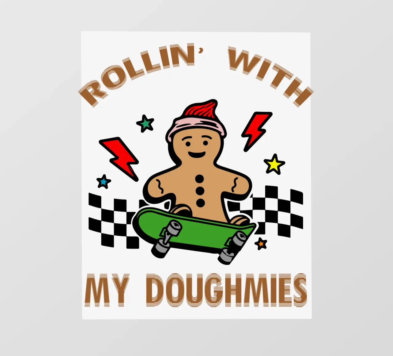 pan di zenzero rollin my doughmies regalo di Natale art design telo in pvc da onefeelshop