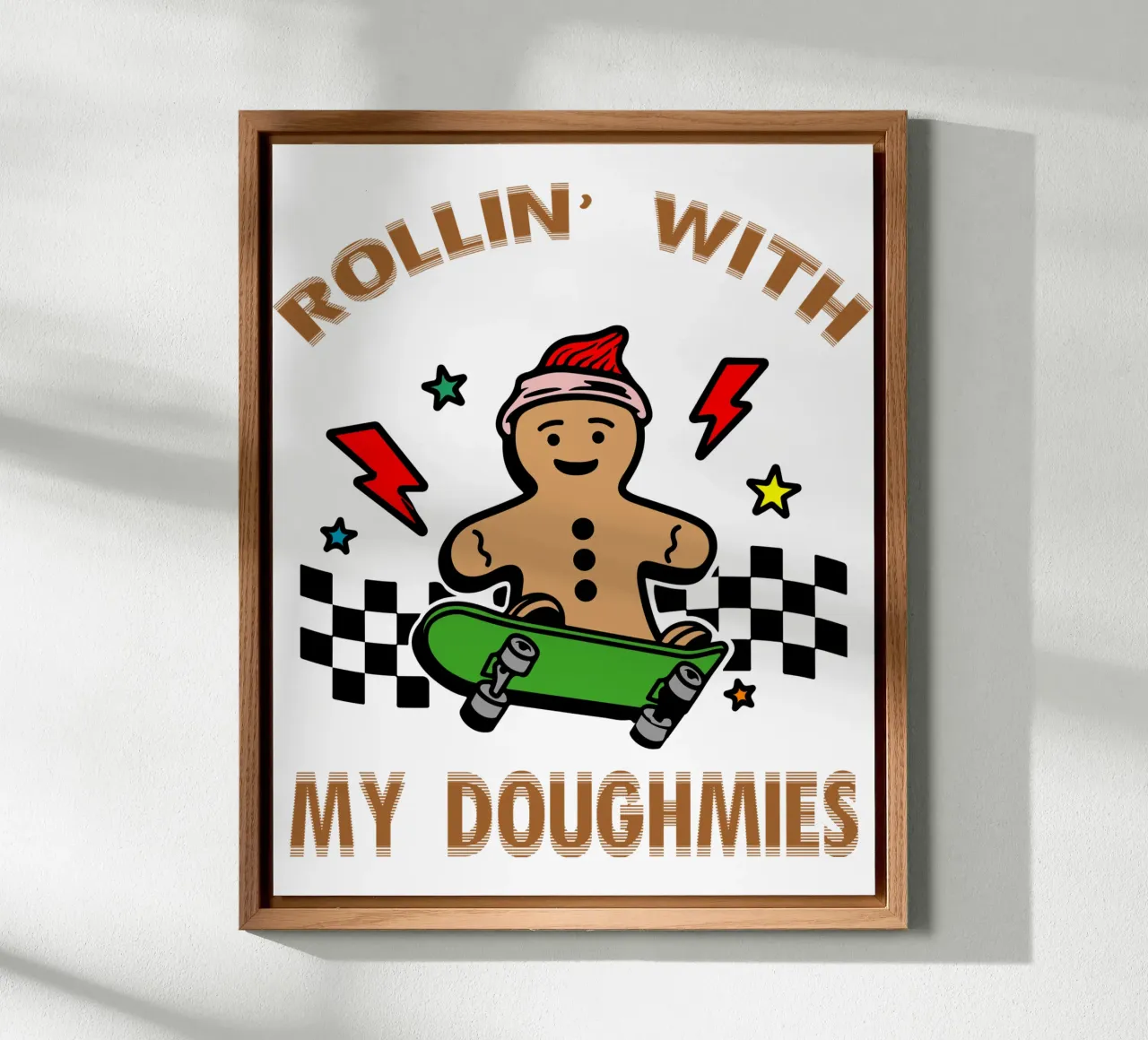 pan di zenzero rollin my doughmies regalo di Natale art design alluminio dibond da onefeelshop