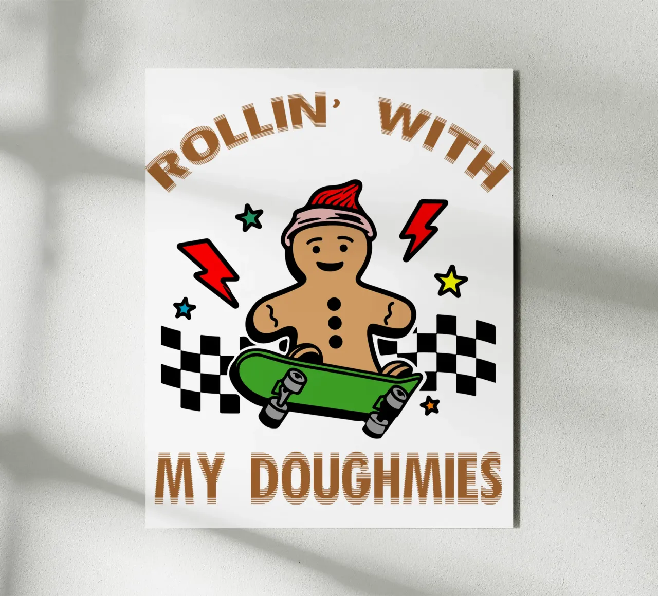pan di zenzero rollin my doughmies regalo di Natale art design alluminio dibond da onefeelshop