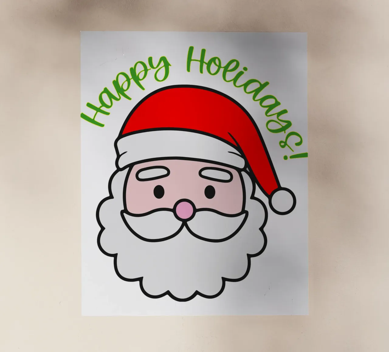 vrolijke kerstman grappig ontwerp backlit folie van onefeelshop