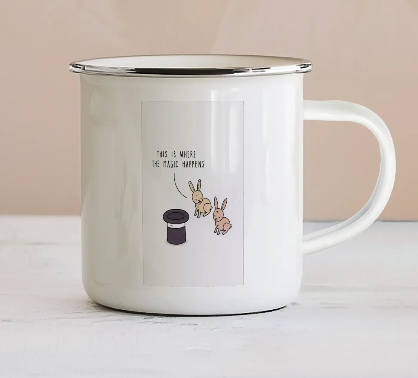 Magic enamel mug by Jaco Haasbroek