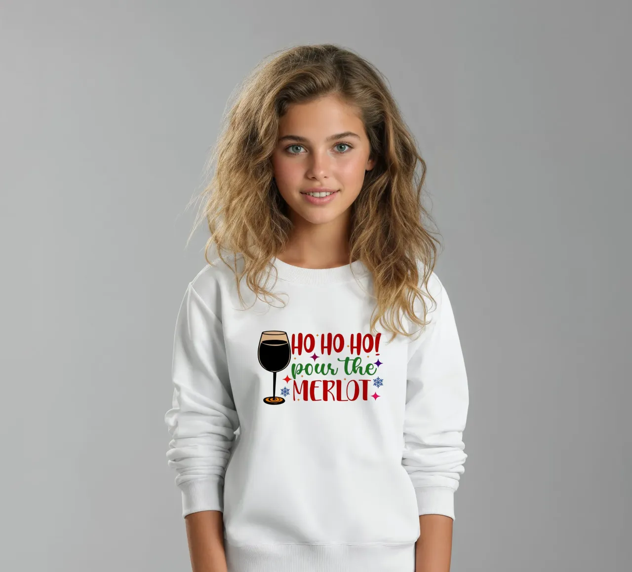 hohoho pour the merlot santa claus art design felpa bambino da onefeelshop