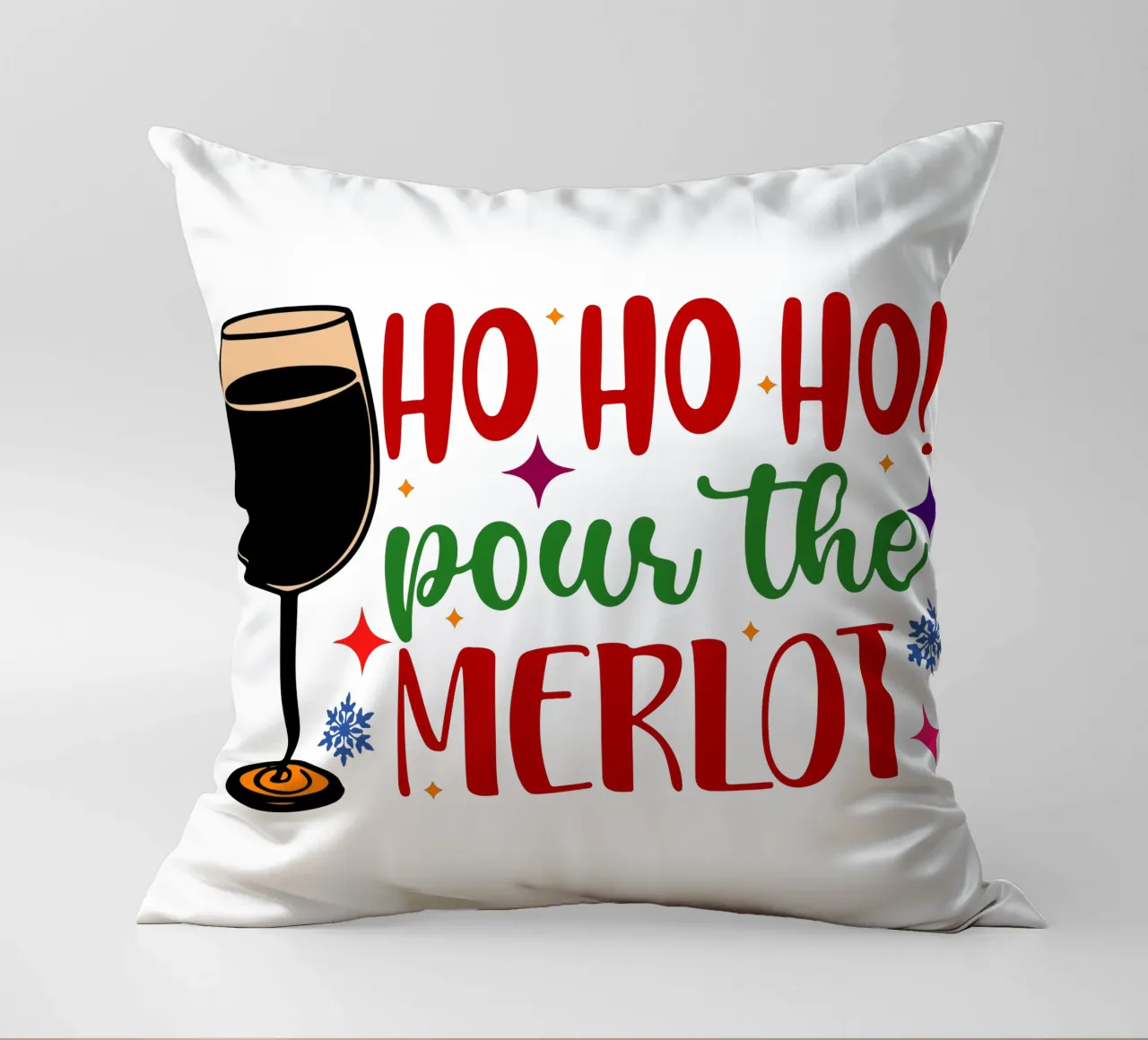 hohoho pour the merlot santa claus art design cuscino da onefeelshop