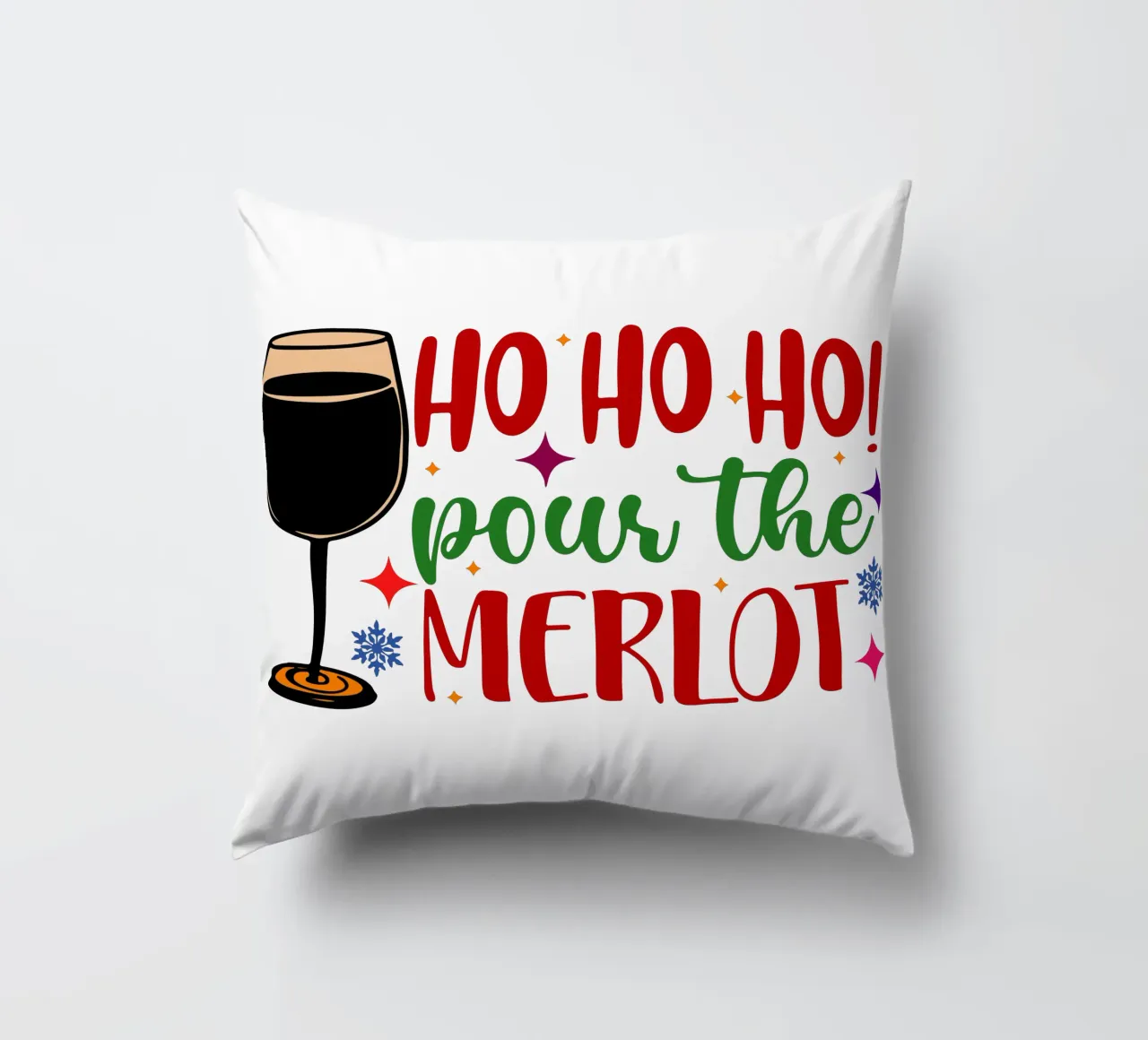 hohoho pour the merlot santa claus art design cuscino da onefeelshop