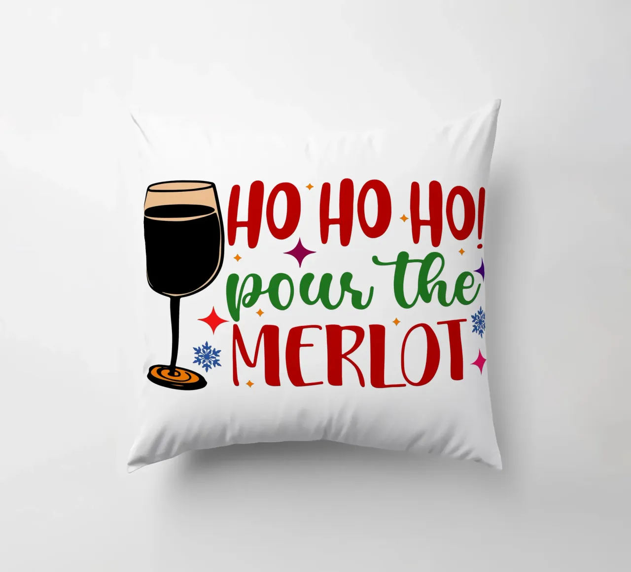 hohoho pour the merlot santa claus art design cuscino da onefeelshop