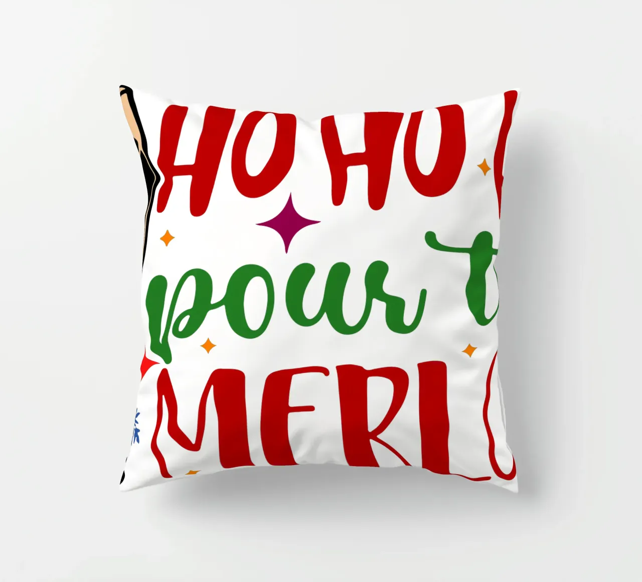 hohoho pour the merlot santa claus art design cuscino da onefeelshop
