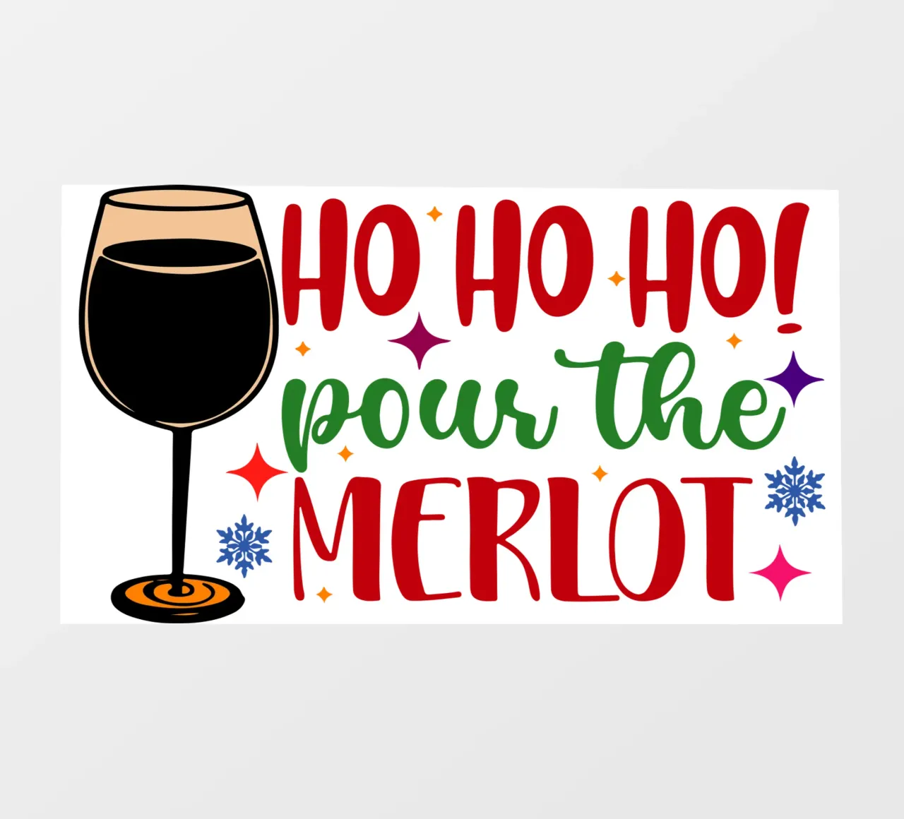 hohoho pour the merlot santa claus art design pellicola backlit da onefeelshop