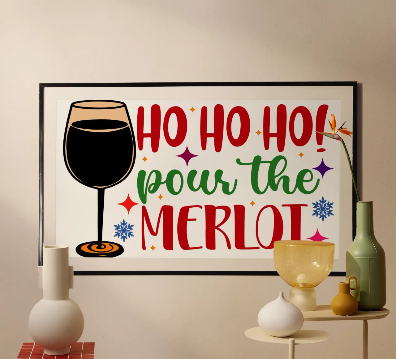 hohoho pour the merlot santa claus art design carta hahnemühle da onefeelshop