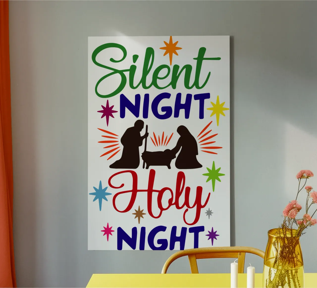 notte silenziosa notte santa art design tela con Cornice a cassetta da onefeelshop