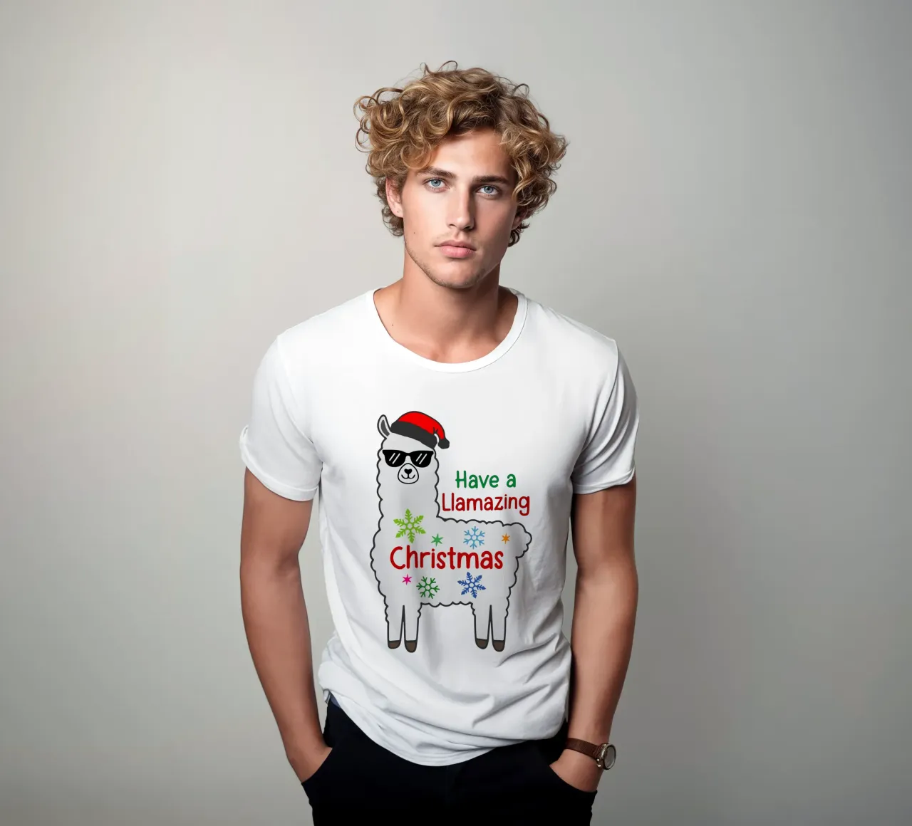 Have a llmazing christmas funny art design t-shirt da onefeelshop