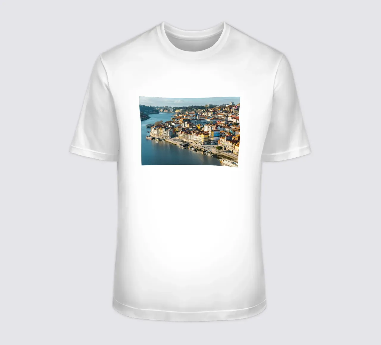 Porto Colourful harbour city photography t-shirt by Carinaprint