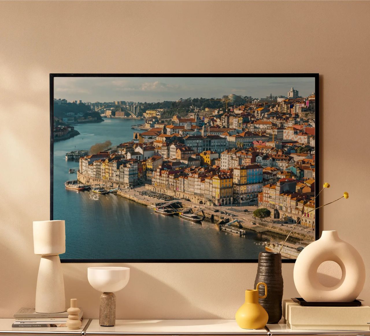 Porto Ville portuaire colorée Photographie poster de Carinaprint
