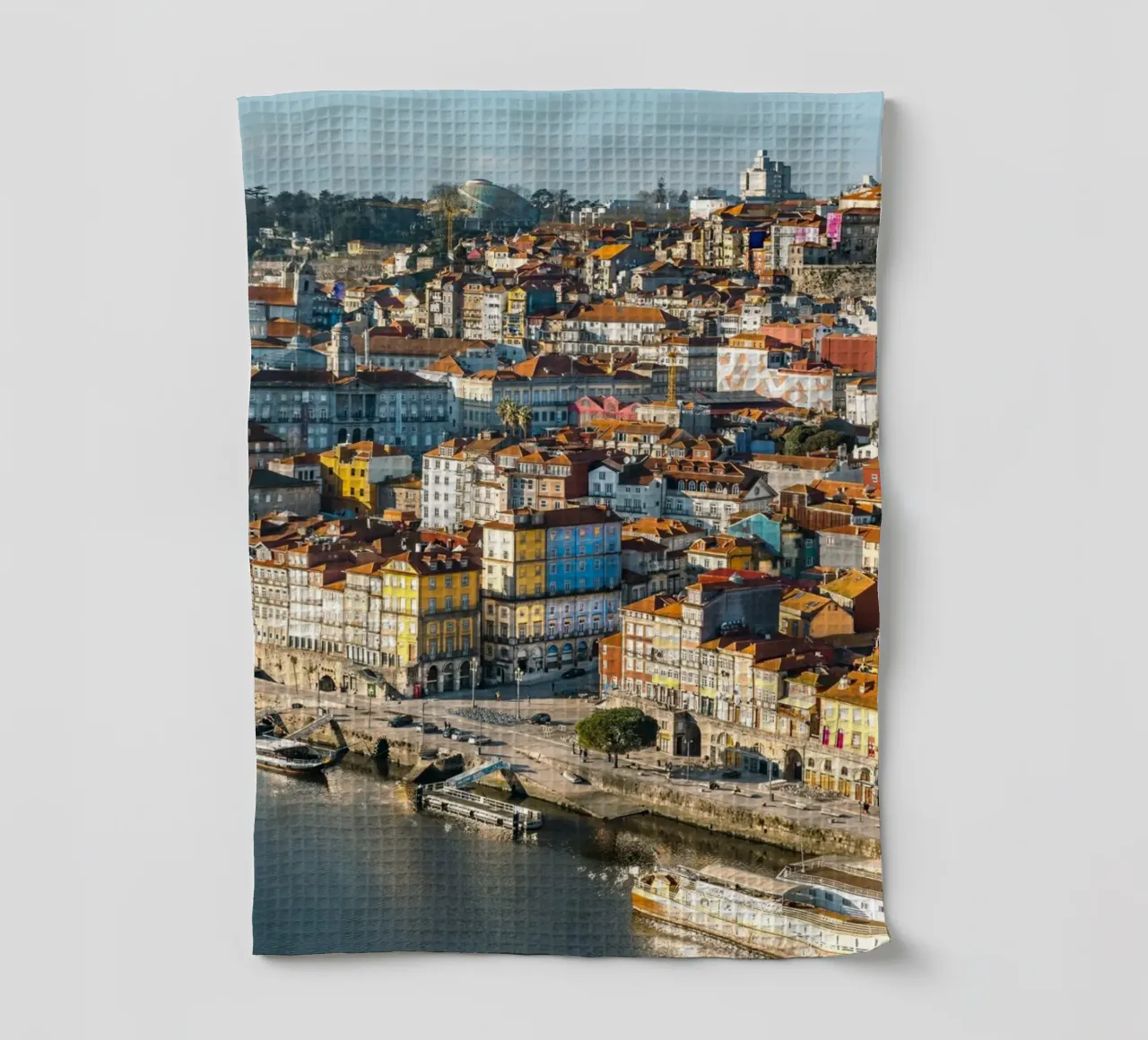 Porto Ville portuaire colorée Photographie torchon de Carinaprint