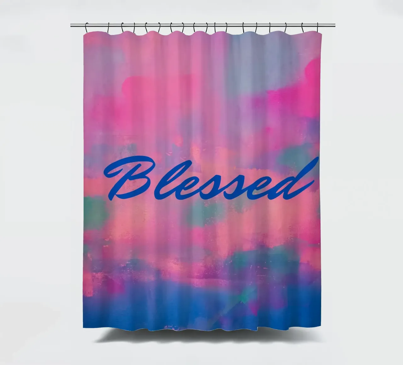 'Blessed' kleurrijke abstracte print douchegordijn van FABOArt
