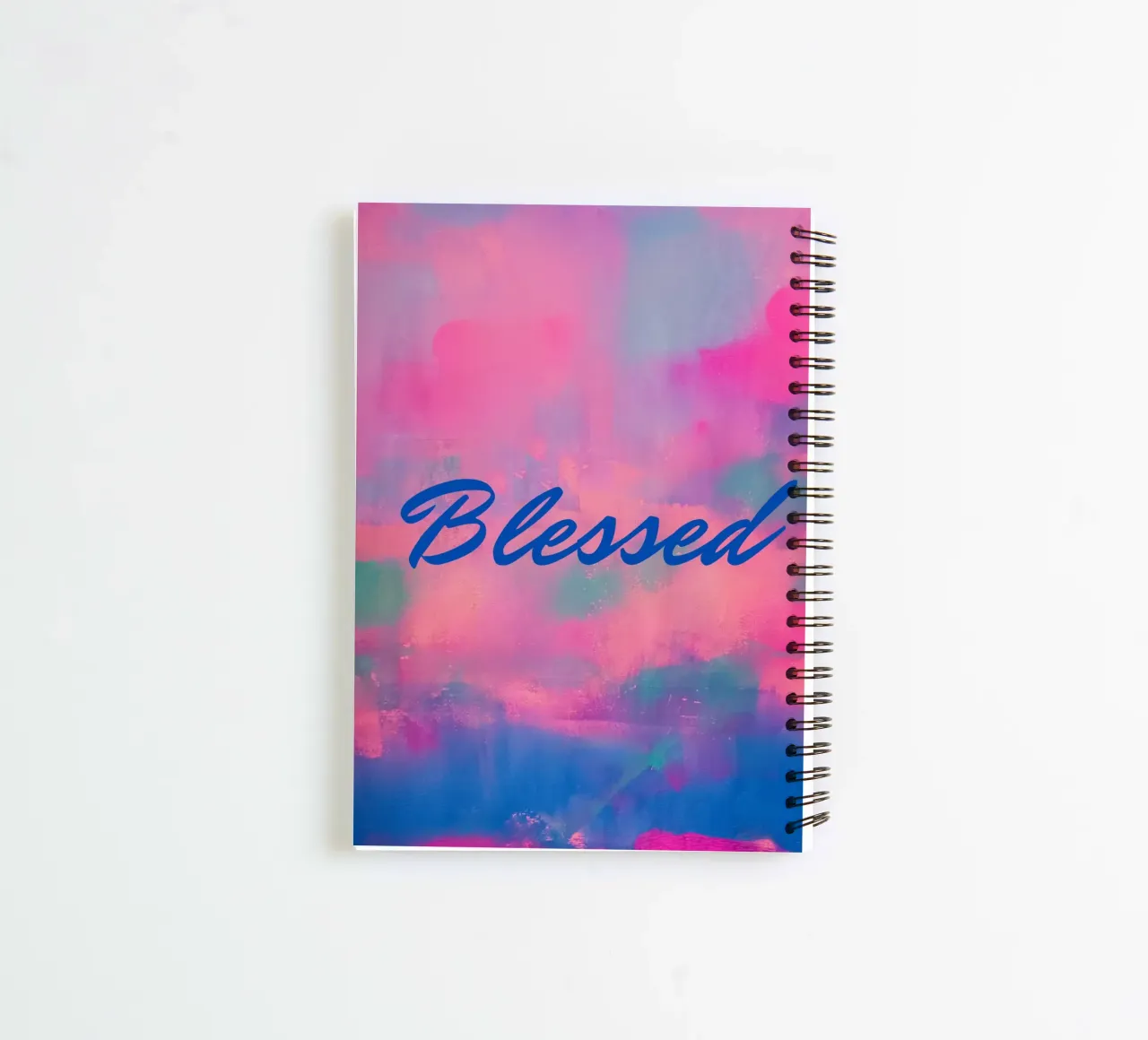 'Blessed' Colorful Abstract Print spiral notebook by FABOArt