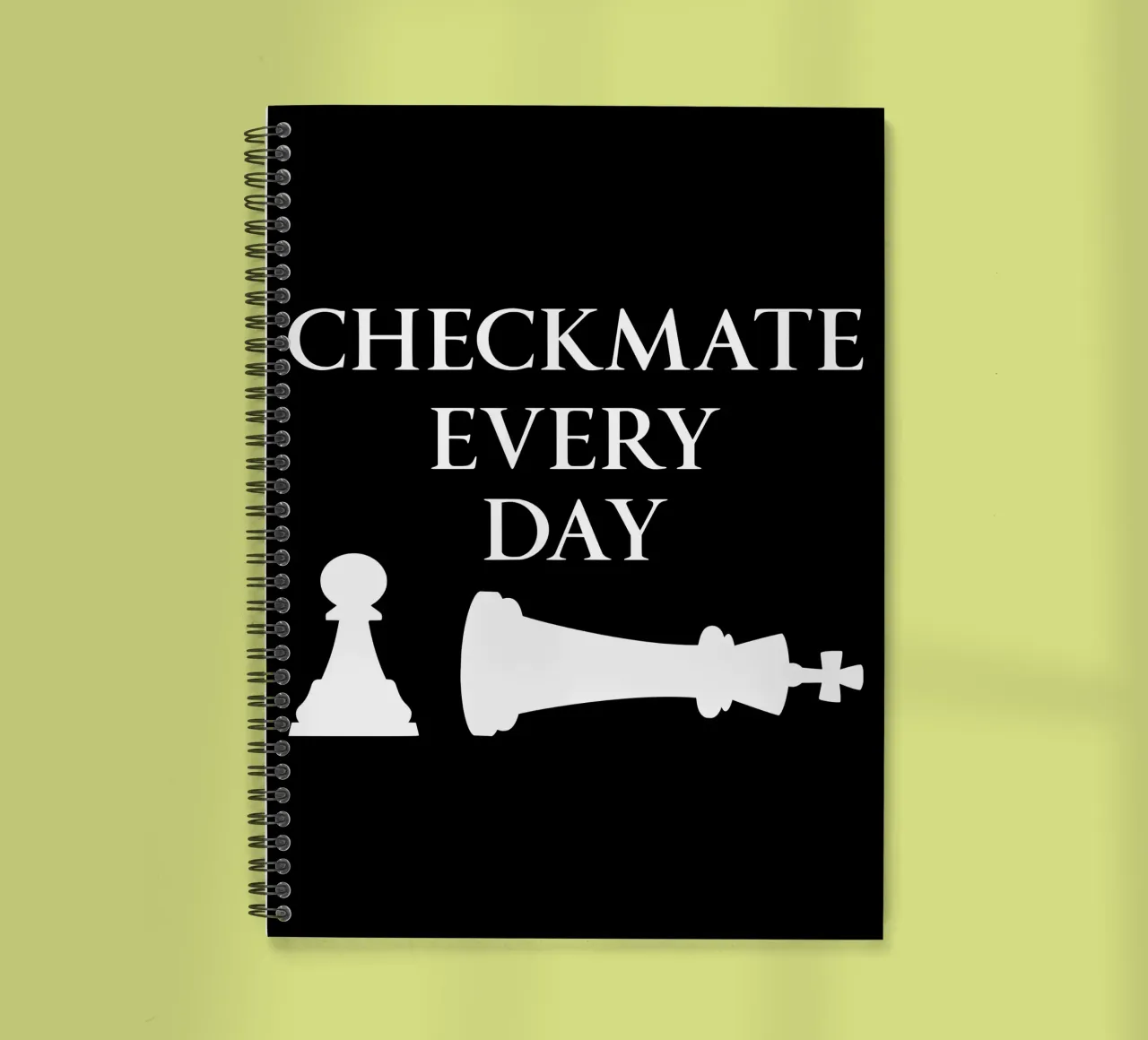 Checkmate Every Day Motivational Chess Funny Design spiral notebook by sillyindustries