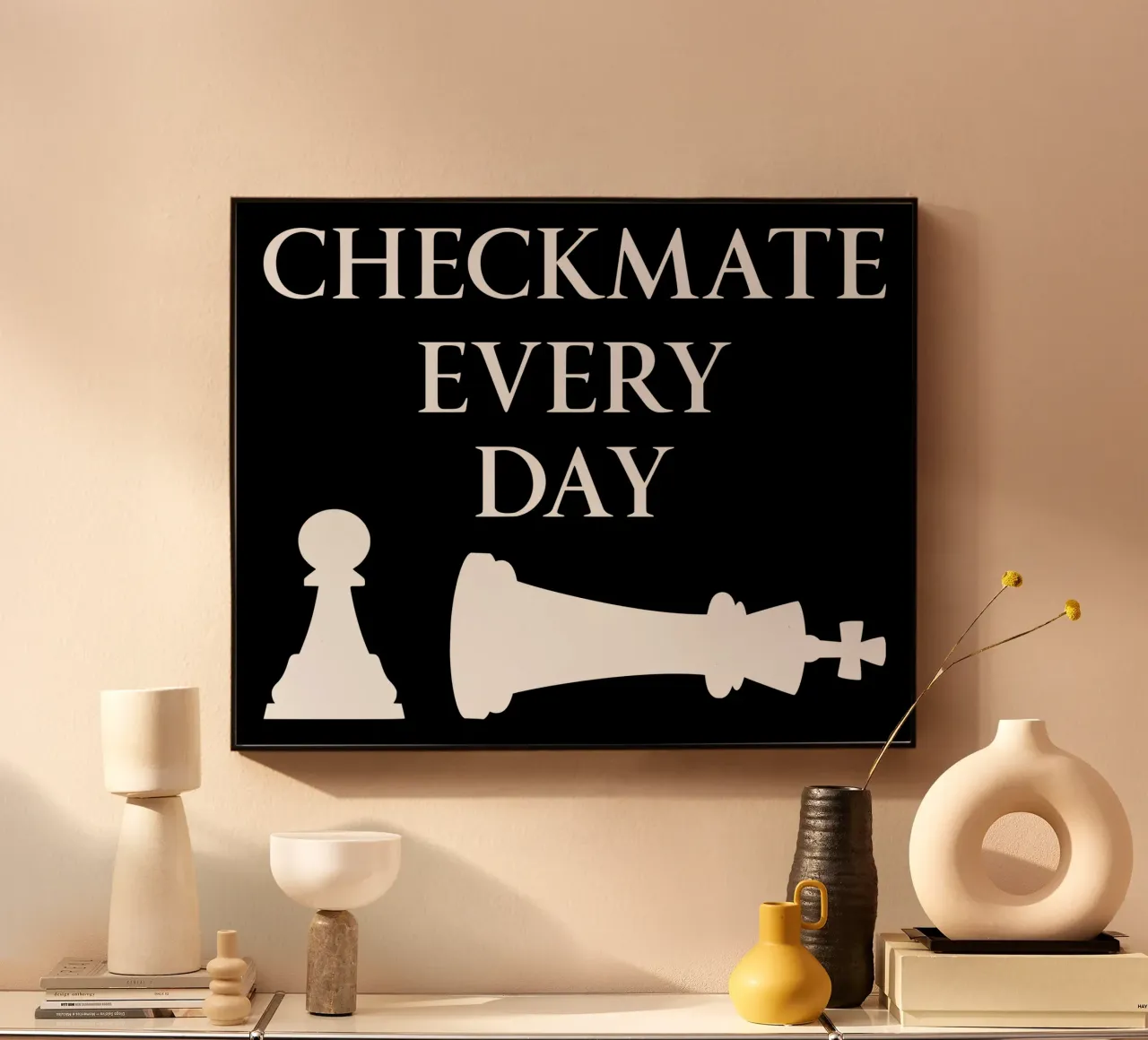 Checkmate Every Day Motivational Chess Funny Design forex plate by sillyindustries