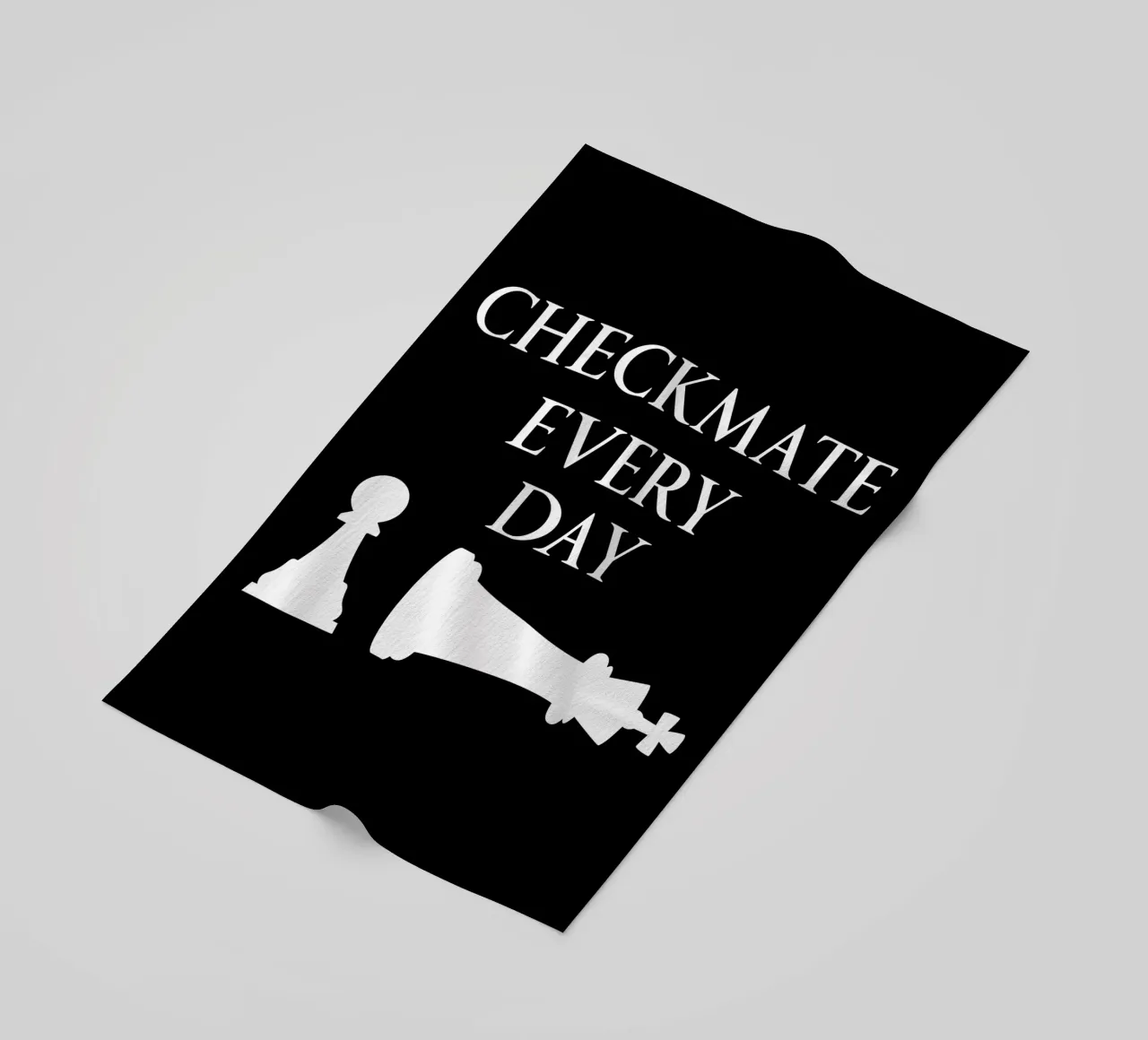 Checkmate Every Day Motivational Chess Funny Design beach towel by sillyindustries