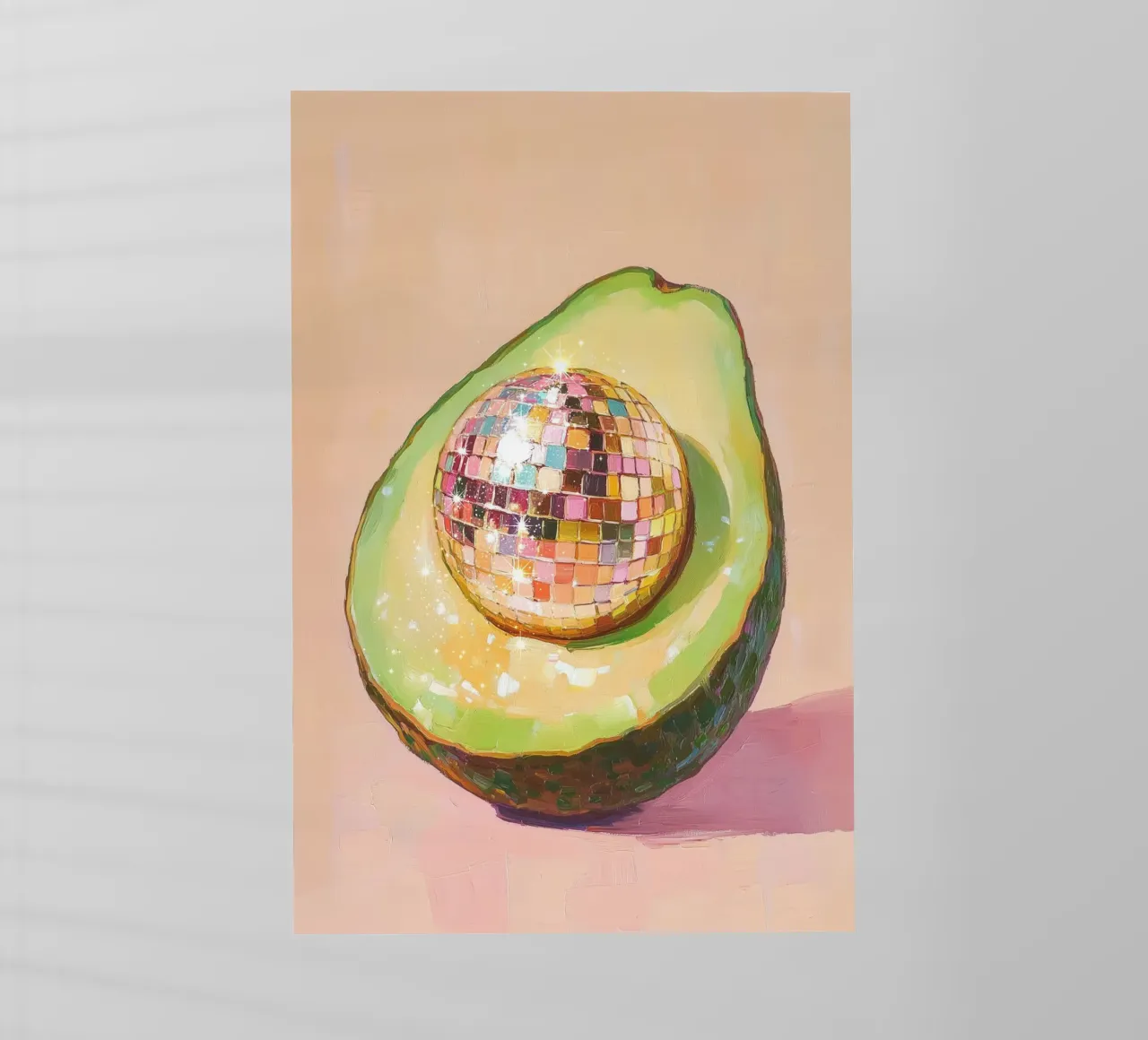 Disco Ball Avocado Art pellicola backlit da Melloi Art Print