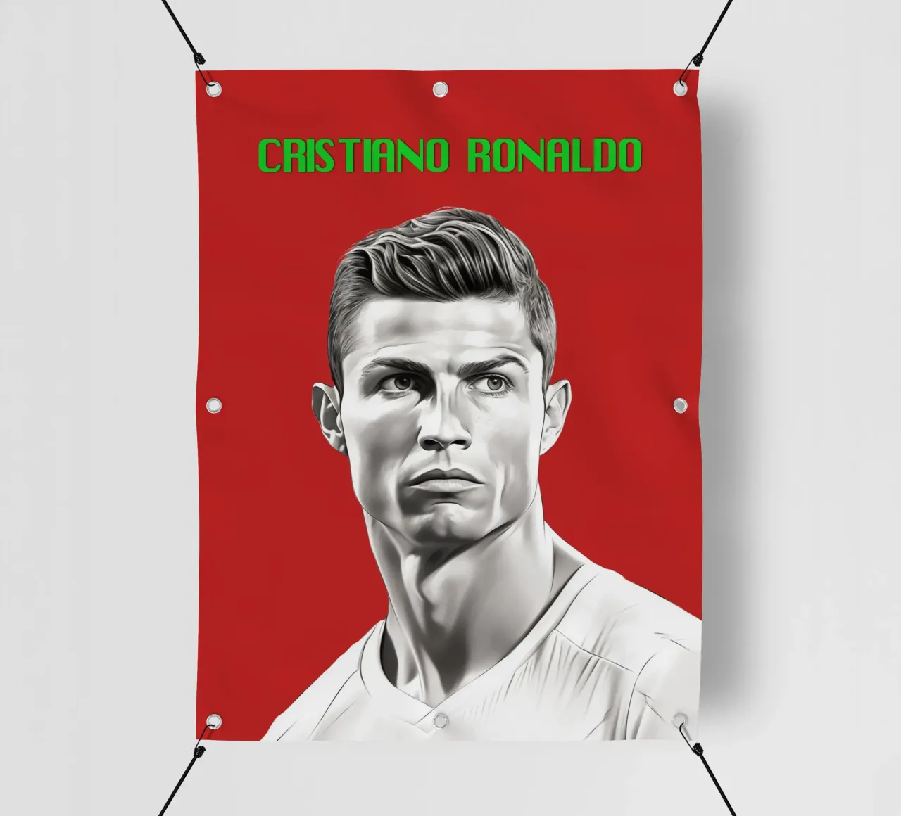 Potenza e grazia di Ronaldo telo in pvc da Carinaprint