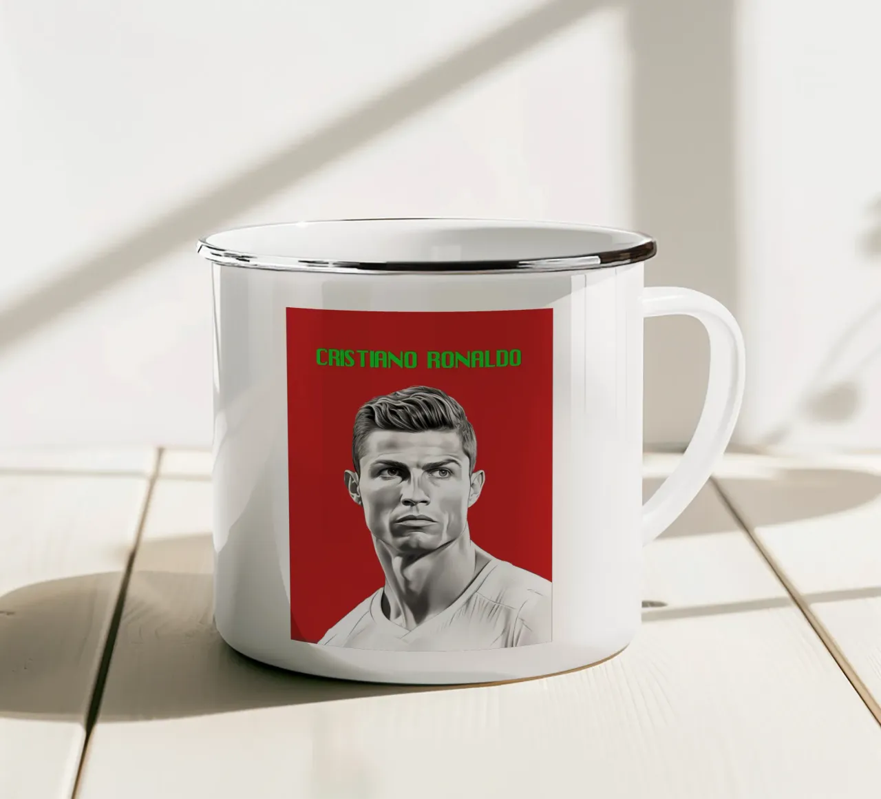 Potenza e grazia di Ronaldo tazza in smalto da Carinaprint