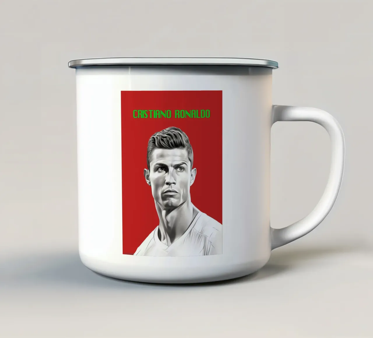 Potenza e grazia di Ronaldo tazza in smalto da Carinaprint