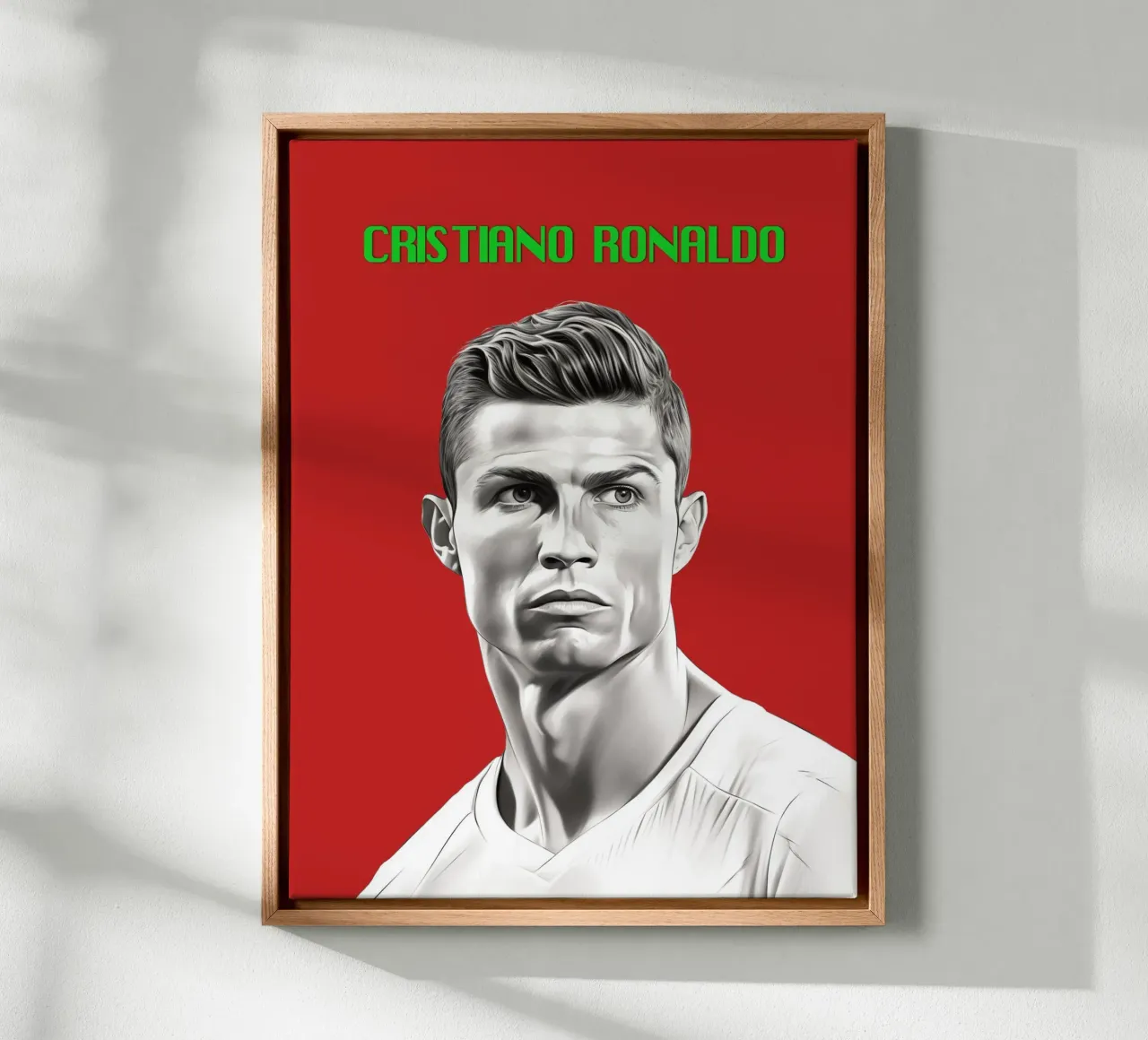 Ronaldo power and grace canvas with Floater frame by Carinaprint