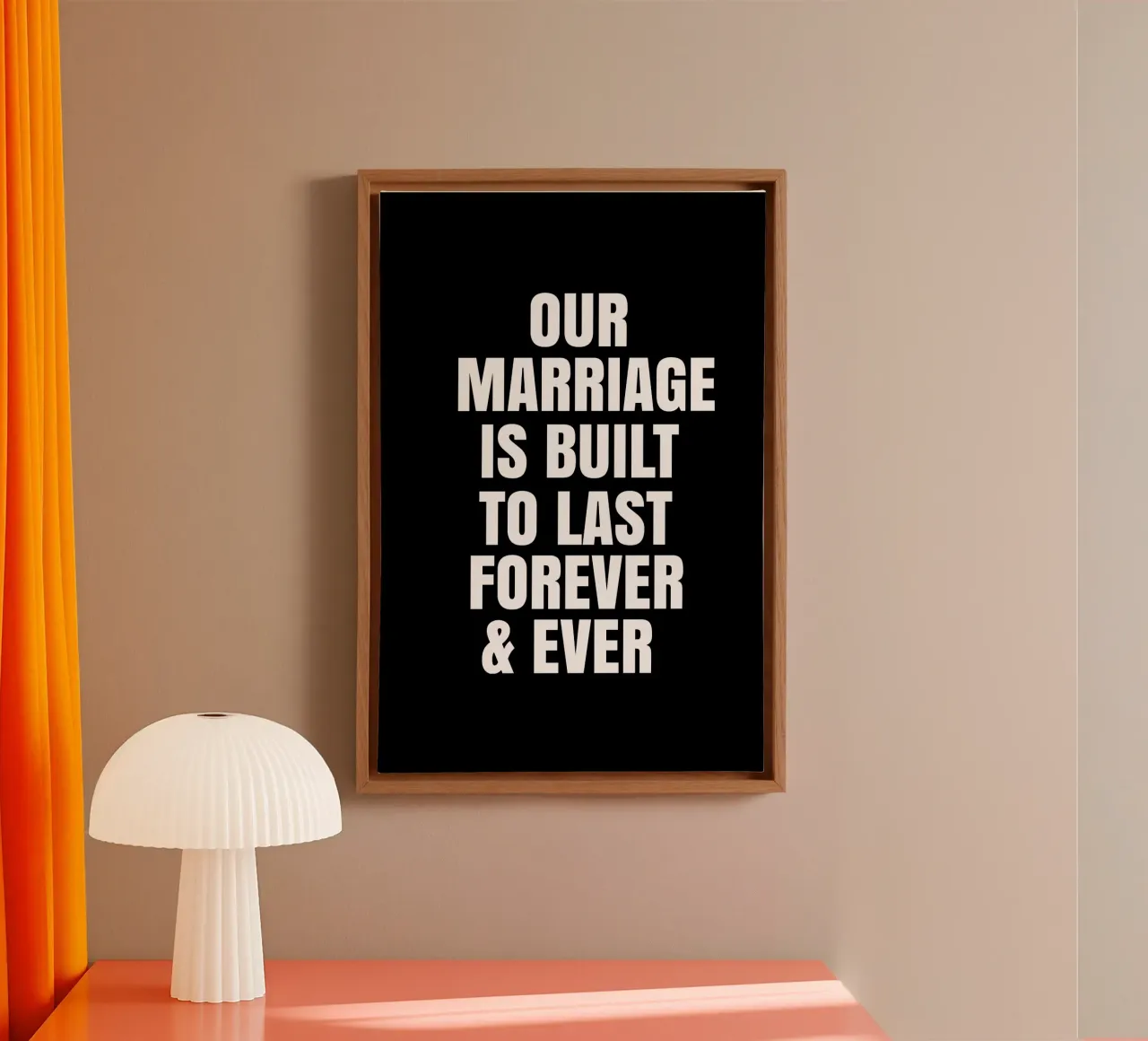 Our marriage is built to last forever and ever canvas met Baklijst van happieeagle