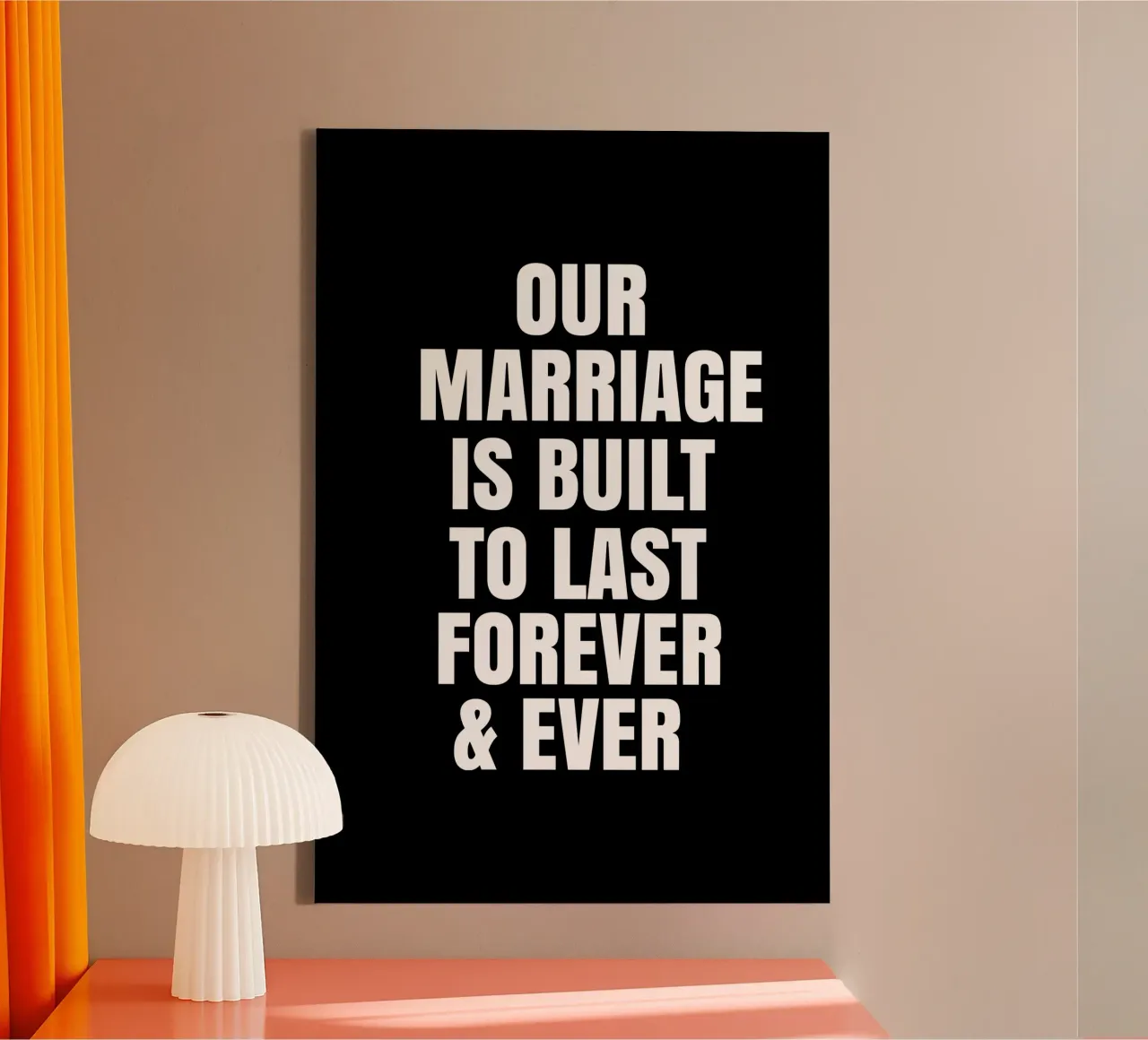Our marriage is built to last forever and ever canvas met Baklijst van happieeagle