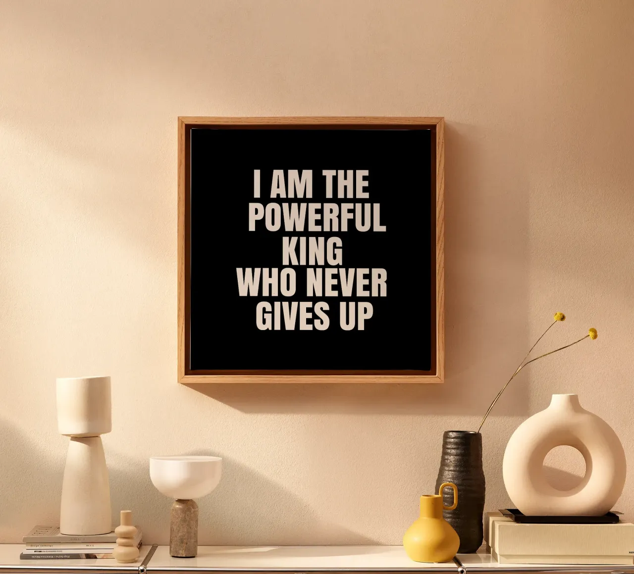 I am the powerful king who never gives up tela con Cornice a cassetta da happieeagle