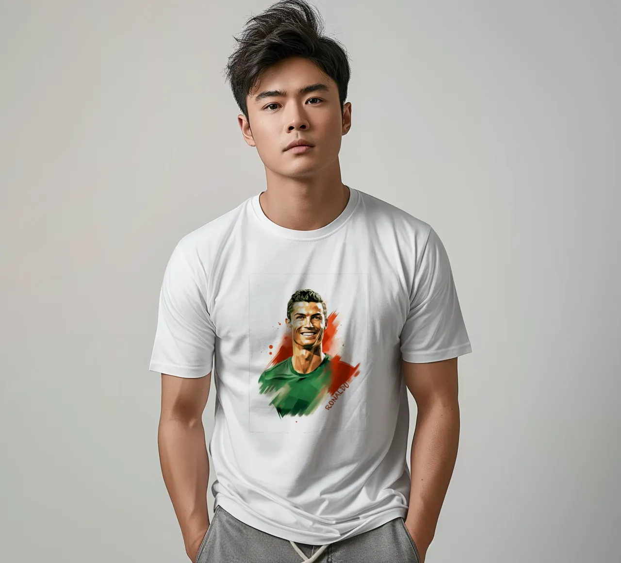 Il gioco di colori del calcio di Ronaldo t-shirt da Carinaprint