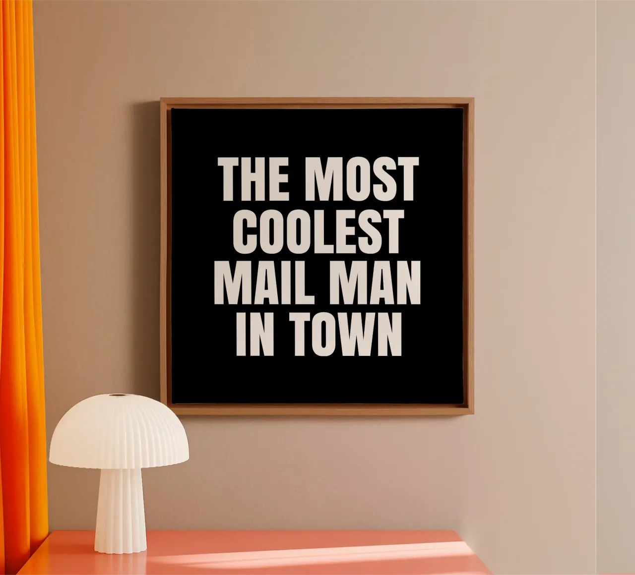 The most coolest mail man in town tela con Cornice a cassetta da happieeagle