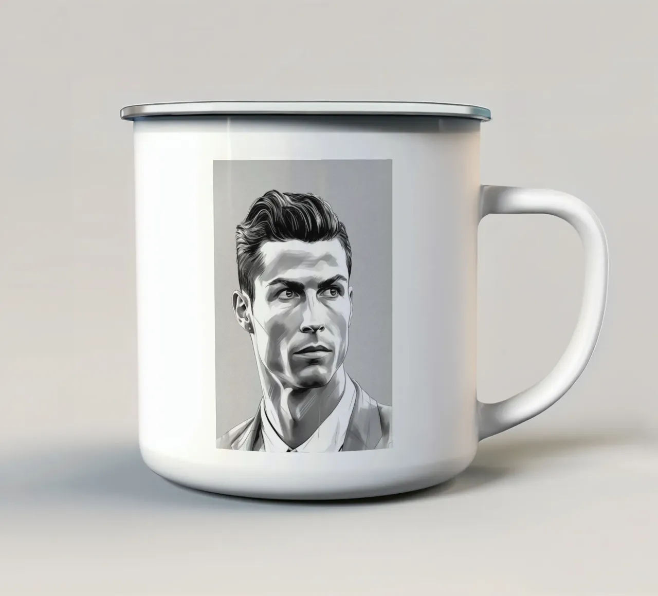 Ronaldo Champion in Skizze tazza in smalto da Carinaprint
