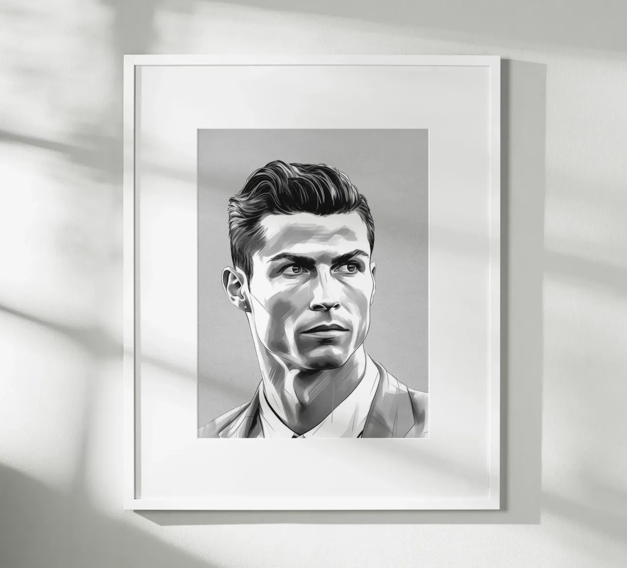 Ronaldo Champion in Skizze poster con telaio in alluminio da Carinaprint