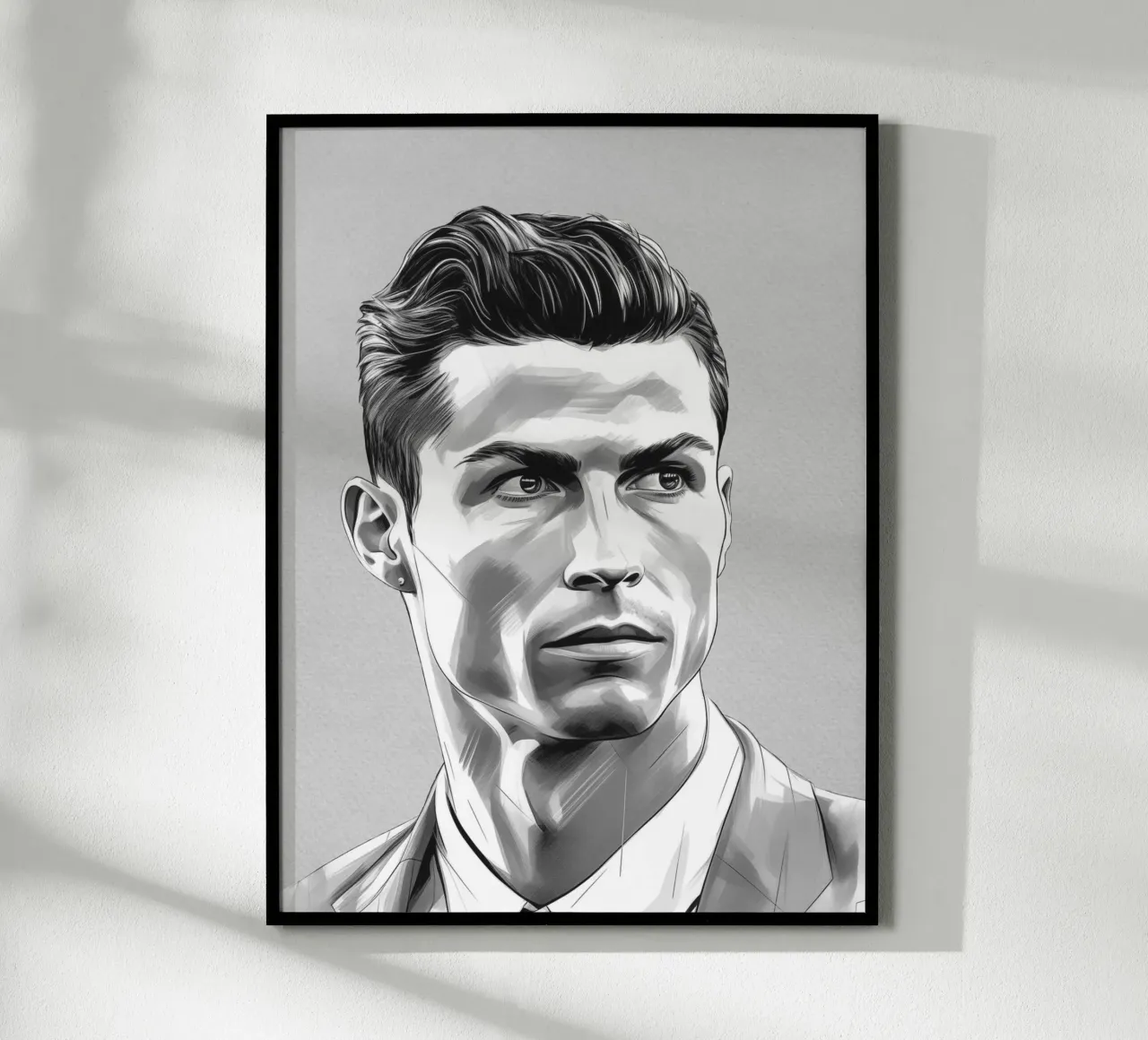Ronaldo Champion in Skizze poster con telaio in alluminio da Carinaprint