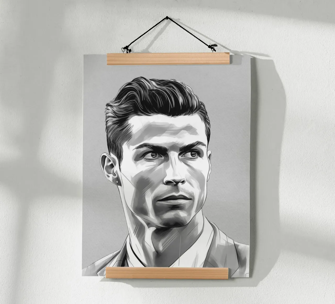 Ronaldo Champion in Skizze poster con telaio in alluminio da Carinaprint